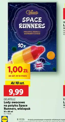 Lidl Lody owocowe na patyku Space Runners Gelatelli oferta