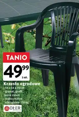 Intermarche Krzesło ogrodowe plastikowe zielone Ołer oferta