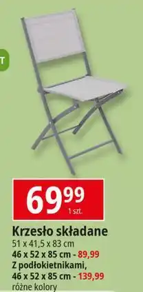 E.Leclerc Krzesło składane 46 x 52 85 cm z podłokietnikami oferta