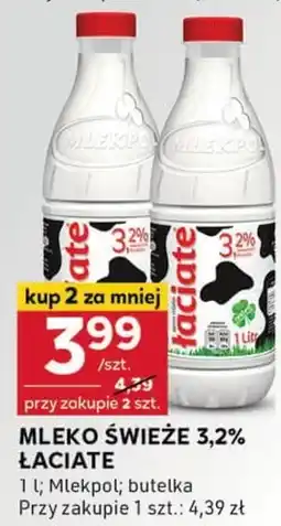 Stokrotka Optima Łaciate Mleko świeże 3,2 % 1 l oferta