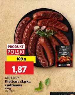 Lidl Kiełbasa śląska codzienna Grill and fun oferta