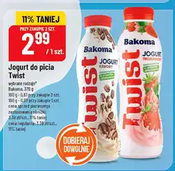 Polomarket Jogurt do picia Twist 370g Bakoma oferta