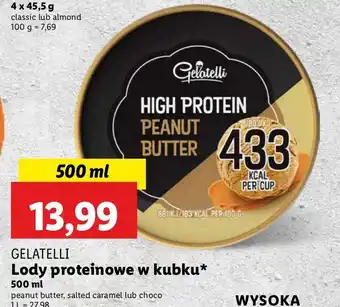 Lidl Lody peanut butter GELATELLI HIGH PROTEIN oferta