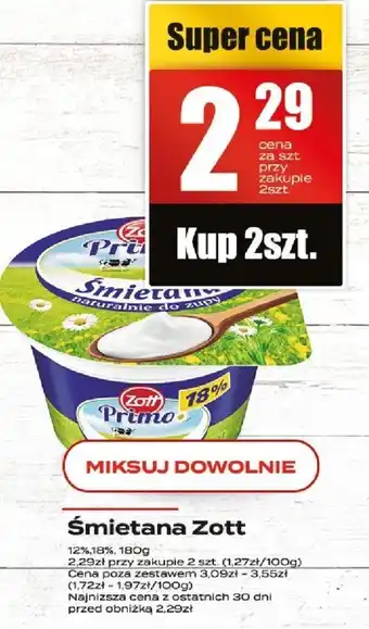 Supeco Śmietana Zott oferta