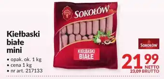 Makro Kiełbaski białe mini 1kg Sokołów oferta