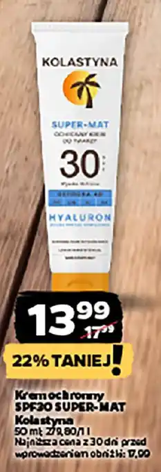 Netto Krem ochronny spf30 super-mat kolastyna oferta