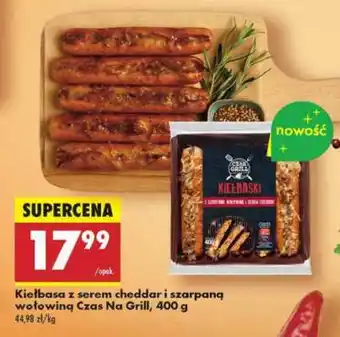 Biedronka Kiełbasa z serem cheddar i szarpaną wołowiną Czas Na Grill, 400 g oferta