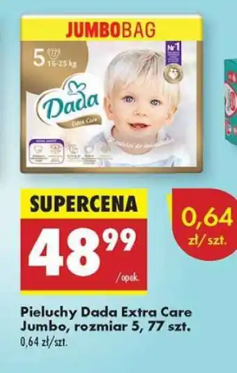Biedronka Pieluchy Dada Extra Care Jumbo, rozmiar 5, 77 szt oferta