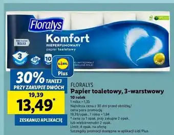 Lidl Papier toaletowy komfort Floralys oferta
