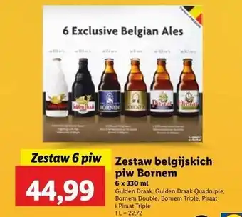 Lidl Zestaw piw belgiskich w pudełku: gulden draak + quadruple bornem double triple piraat Bornem oferta
