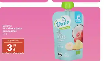 Biedronka Dada Bio Mus + kokos jabłko banan ananas oferta