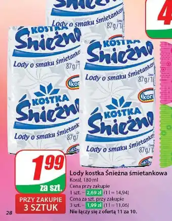 Dino Lód śmietankowy Koral oferta