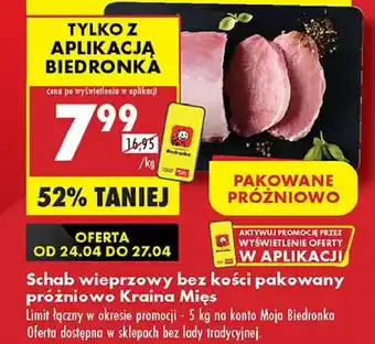 Biedronka Schab wieprzowy bez kości Kraina mięsa oferta