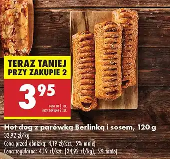 Biedronka Hot dog z parówką berlinką i sosem oferta