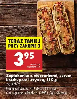 Biedronka Zapiekanka z pieczarkami serem ketchupem i szynką oferta