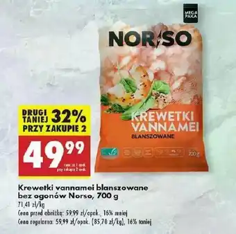 Biedronka Blanszowane krewetki Norso oferta