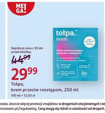 Rossmann Krem do ciała Tołpa oferta
