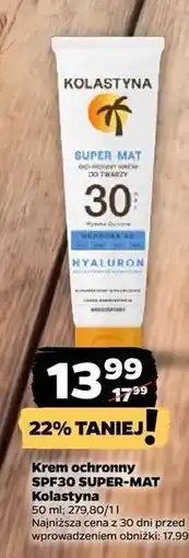 Netto Krem ochronny matujący na słońce super mat spf 30 Kolastyna K oferta