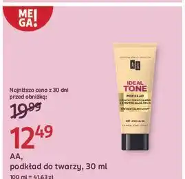 Rossmann Podkład perfekcyjne dopasowanie idealne krycie 16h multi-hydration 103 light beige Aa Ideal Tone oferta