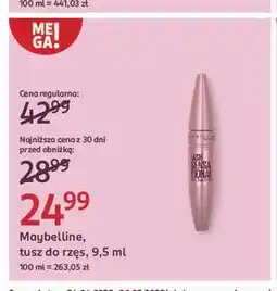Rossmann Tusz do rzęs black Maybelline Lash Sensational oferta