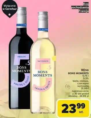 Carrefour Wino musujące Bons Moments oferta