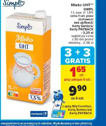 Carrefour Mleko UHT Simply oferta