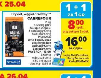 Carrefour Brykiet, węgiel drzewny Carrefour oferta