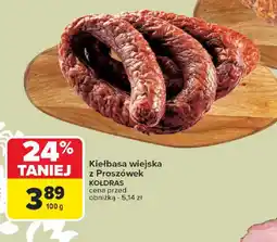 Carrefour Kiełbasa wiejska z Proszówek Koldras oferta