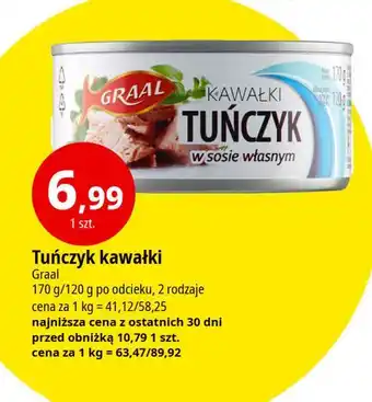 E.Leclerc Tuńczyk kawałki w sosie własnym Graal oferta