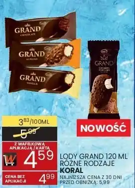 Wafelek Lody grand 120 ml różne rodzaje Koral oferta