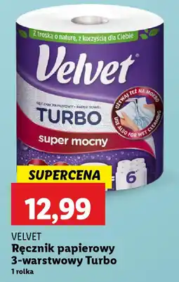 Lidl Velvet ręcznik papierowy 3-warstwowy turbo oferta