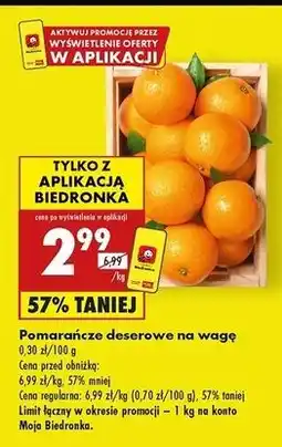 Biedronka Pomarańcze deserowe oferta