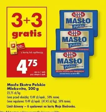 Biedronka Masło ekstra Mlekovita Polskie oferta