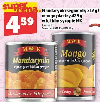 Topaz Mandarynki segmenty 312 g i mango plastry 425 g w lekkim syropie MK Konsul oferta