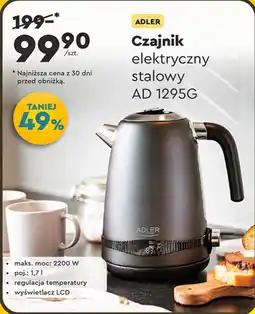Biedronka ADLER Czajnik elektryczny stalowy AD 1295G oferta
