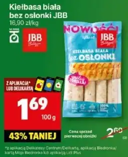 Delikatesy Centrum Kiełbasa biała bez osłonki 100g JBB oferta