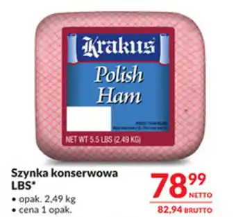Makro Szynka konserwowa LBS krakus oferta