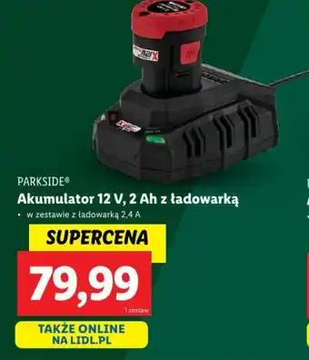 Lidl Akumulator 12 V, 2 Ah z ładowarką Parkside oferta