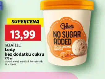 Lidl Lody Gelatelli bez dodatku cukru oferta