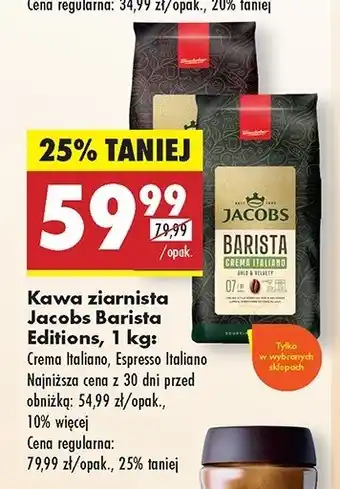 Biedronka Kawa Jacobs barista editions espresso italiano oferta