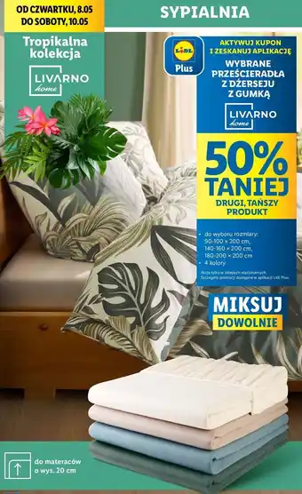 Lidl Prześcieradło jersey z gumką 90-100 x 200 cm Livarno Home oferta