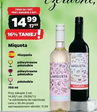 Netto Wino półsłodkie Miqueta oferta