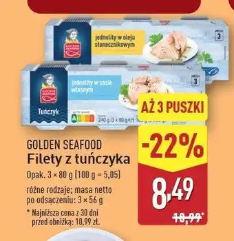 ALDI Tuńczyk jednolity w sosie własnym Golden seafood oferta