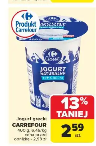 Carrefour Market Jogurt naturalny typ grecki Carrefour classic oferta