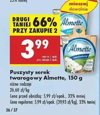 Biedronka Puszysty serek twarogowy Almette, 150 g oferta
