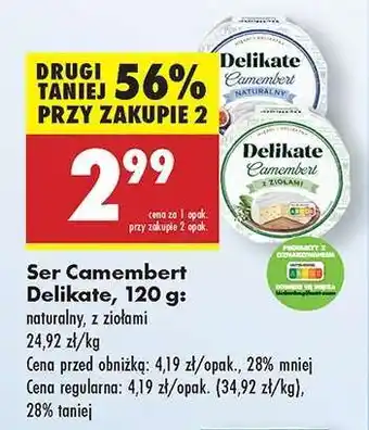 Biedronka Ser Camembert Delikate 120 g oferta