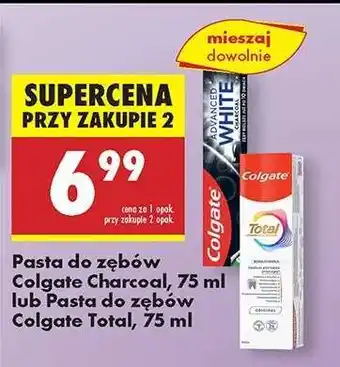 Biedronka Pasta do zębów Colgate Charcoal, 75 ml lub Pasta do zębów Colgate Total, 75 ml oferta