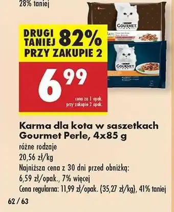 Biedronka Karma dla kota w saszetkach Gourmet Perle 4x85 g oferta