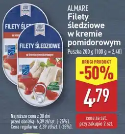 ALDI ALMARE Filety śledziowe w kremie pomidorowym oferta