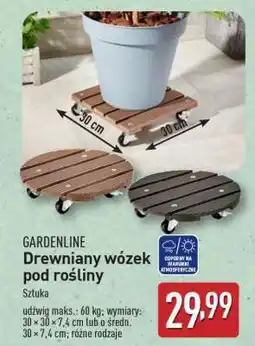 ALDI GARDENLINE Drewniany wózek pod rośliny oferta